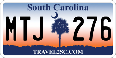 SC license plate MTJ276