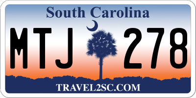 SC license plate MTJ278