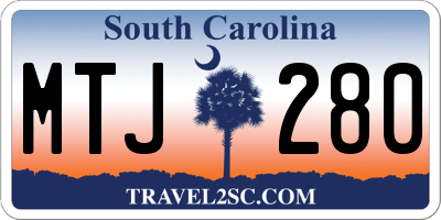 SC license plate MTJ280