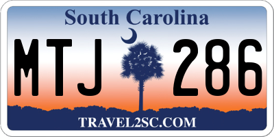 SC license plate MTJ286
