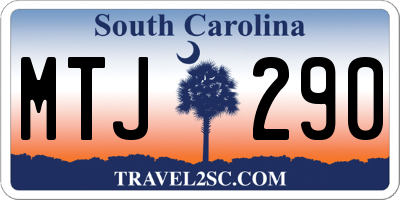 SC license plate MTJ290