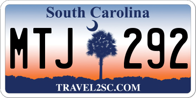 SC license plate MTJ292