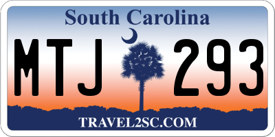 SC license plate MTJ293