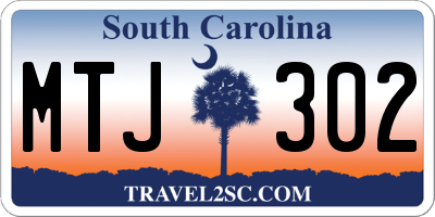 SC license plate MTJ302