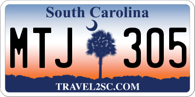SC license plate MTJ305
