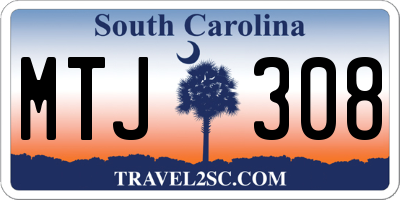SC license plate MTJ308