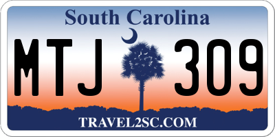 SC license plate MTJ309