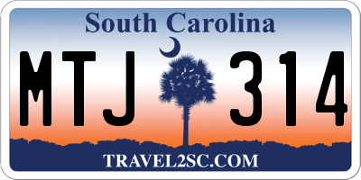 SC license plate MTJ314