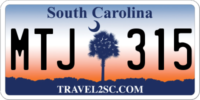 SC license plate MTJ315