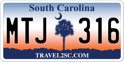 SC license plate MTJ316