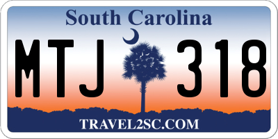 SC license plate MTJ318