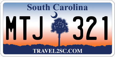 SC license plate MTJ321