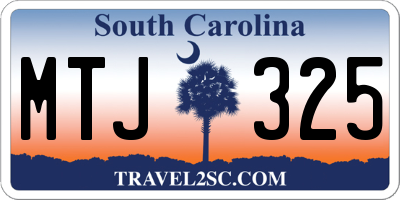 SC license plate MTJ325