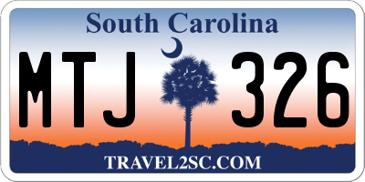 SC license plate MTJ326