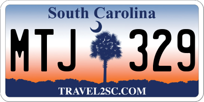 SC license plate MTJ329