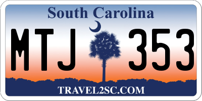 SC license plate MTJ353