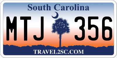 SC license plate MTJ356