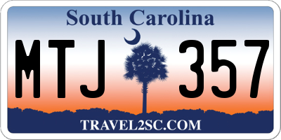 SC license plate MTJ357