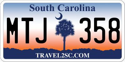 SC license plate MTJ358
