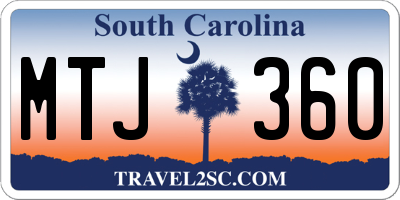 SC license plate MTJ360