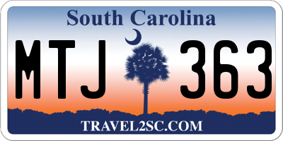 SC license plate MTJ363