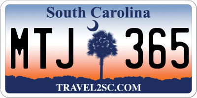 SC license plate MTJ365