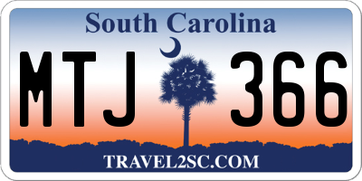 SC license plate MTJ366