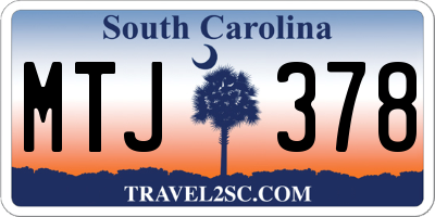 SC license plate MTJ378