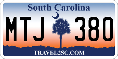 SC license plate MTJ380