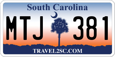 SC license plate MTJ381