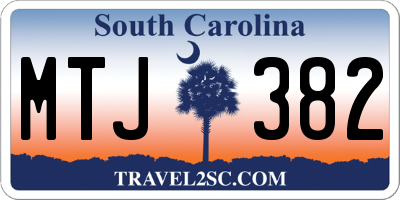 SC license plate MTJ382