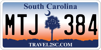 SC license plate MTJ384