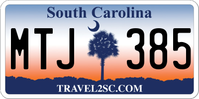 SC license plate MTJ385