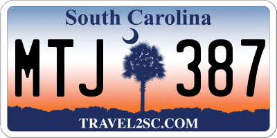 SC license plate MTJ387