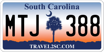 SC license plate MTJ388