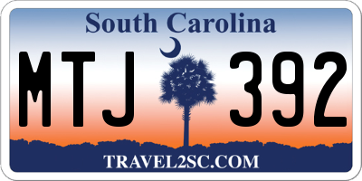 SC license plate MTJ392