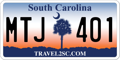 SC license plate MTJ401