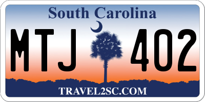 SC license plate MTJ402