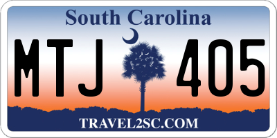 SC license plate MTJ405