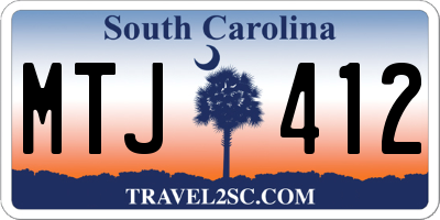 SC license plate MTJ412