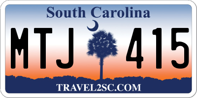 SC license plate MTJ415