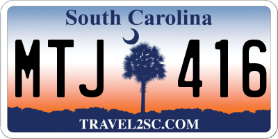 SC license plate MTJ416