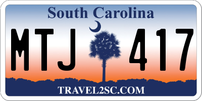 SC license plate MTJ417
