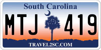SC license plate MTJ419