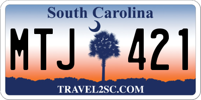 SC license plate MTJ421