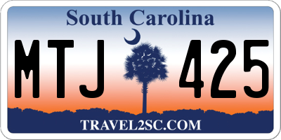 SC license plate MTJ425