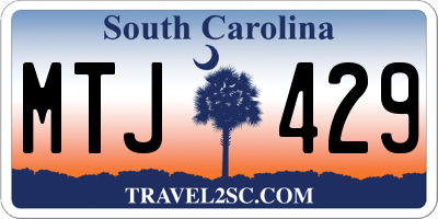 SC license plate MTJ429