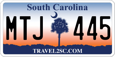 SC license plate MTJ445