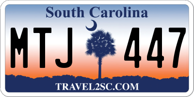 SC license plate MTJ447
