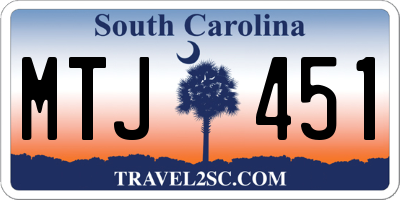 SC license plate MTJ451